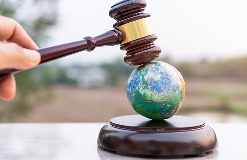 Earth destruction and destroy environmental by hand human concep