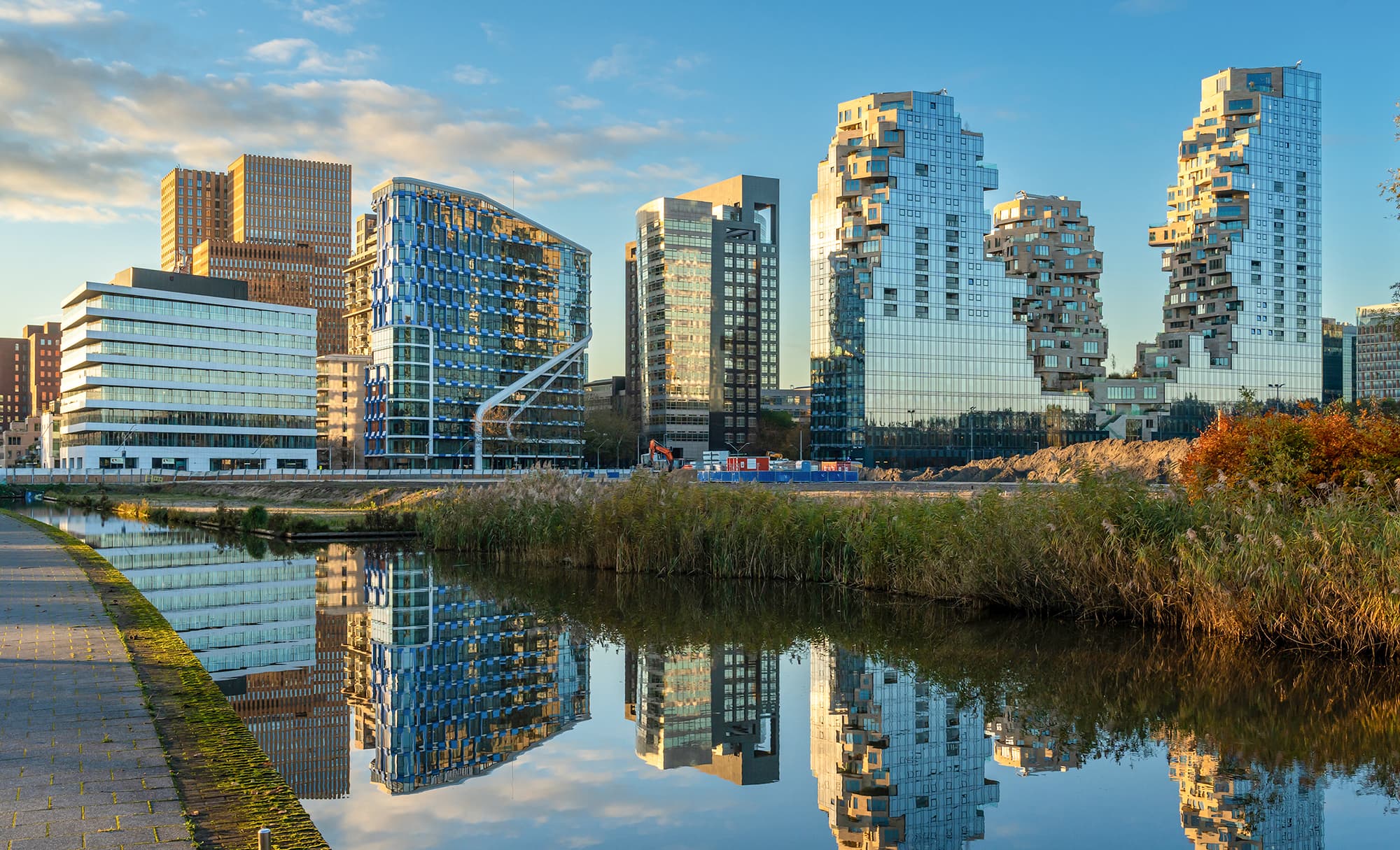 Skyline of Amsterdam Zuidas, The Netherlands