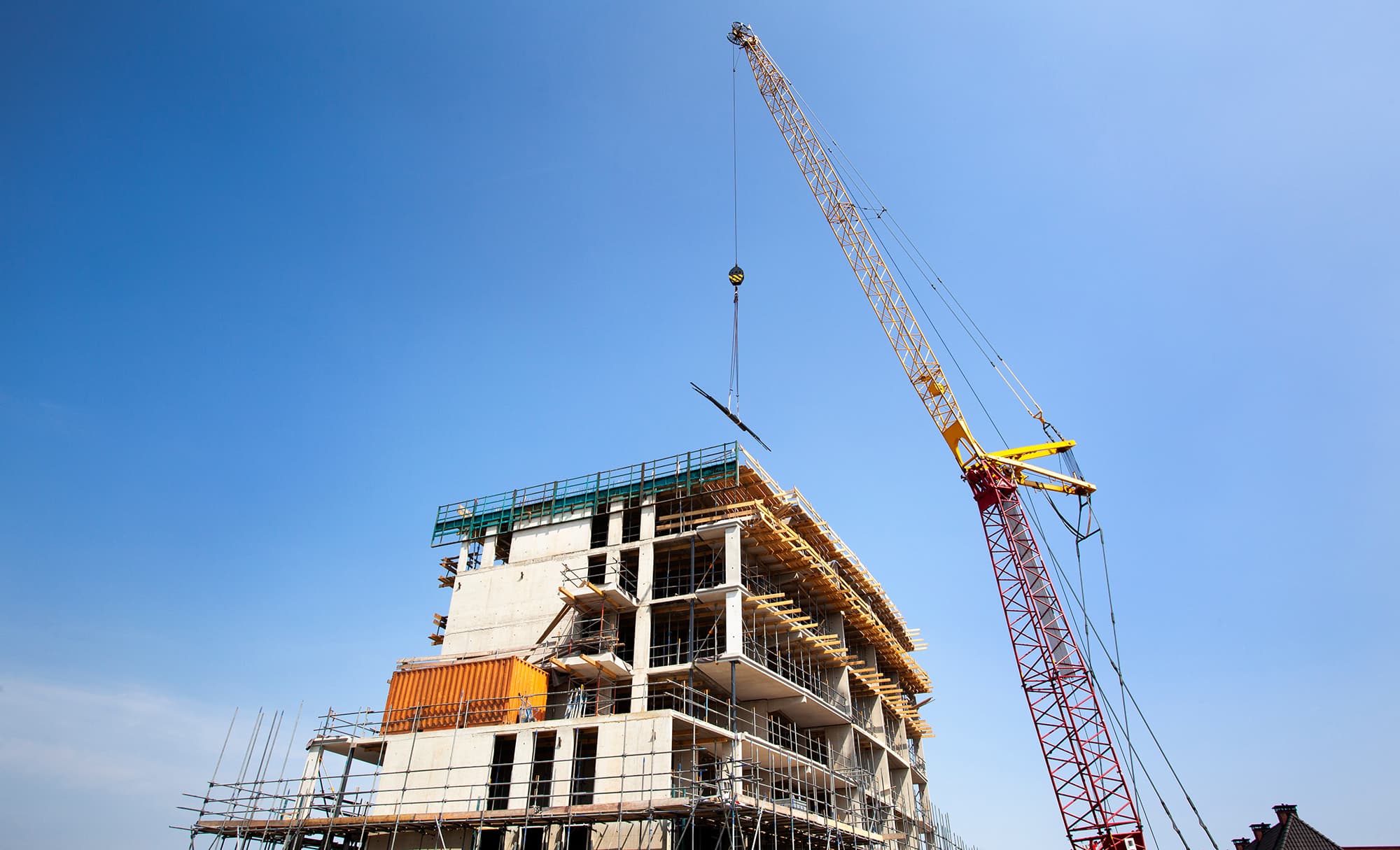 Construction site with crane in the Netherlands